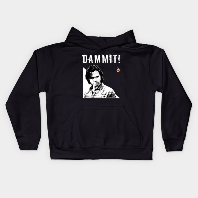 Sam Winchester: Dammit! Kids Hoodie by rednessdesign